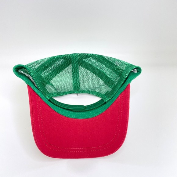 Ugly Christmas Sweater Trucker Hat Baseball Cap Green and Red OS Unisex NWOT - Picture 4 of 8